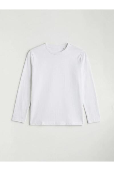 LC Waikiki White Basic Boy's T-Shirt (S6)