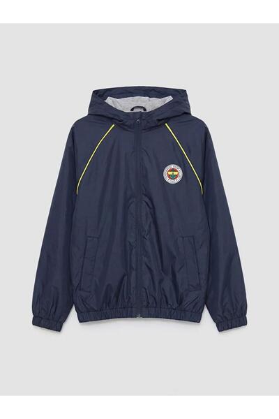 LC Waikiki Lacivert Fenerbahçe Lisanslı Kapüşonlu Erkek Çocuk Yağmurluk (S6)