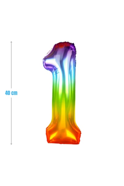 MC Micostore Baloane aniversare PartyGo cifra 1, 40cm, curcubeu, FB0820