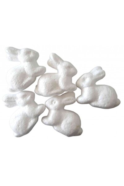 Colorarte Accesorii creatie polistiren, iepure, 6cm, 5 bucati/set