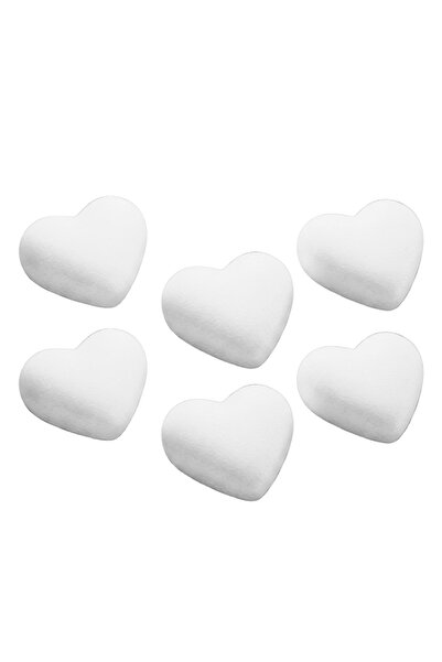 Colorarte Accesorii creatie - polistiren - inima, alb, set 6 buc,