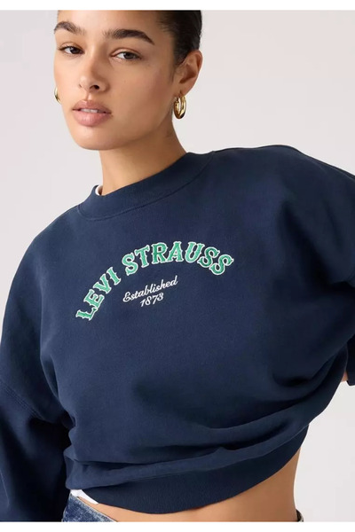 Levi's Women's Graphic Patterned Vintage Loose Fit Sweatshirt 005oz-0001
