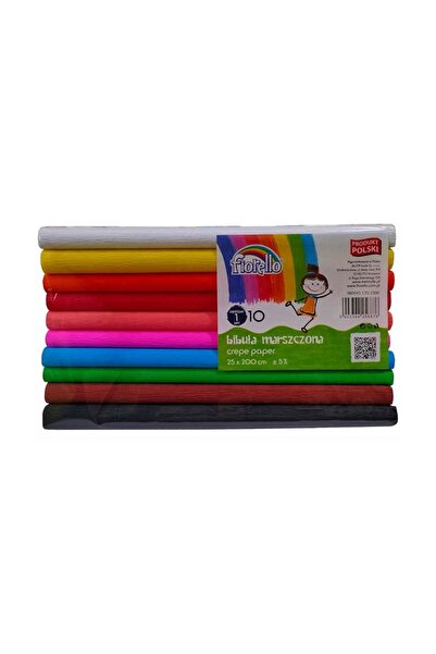 Fiorello Hartie creponata 170-2300, 25x200cm, diverse culori, set 10 role