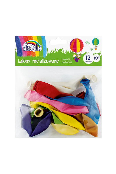 MC Micostore Fiorello birthday balloons, 25.4cm, various metallic colors, 170...