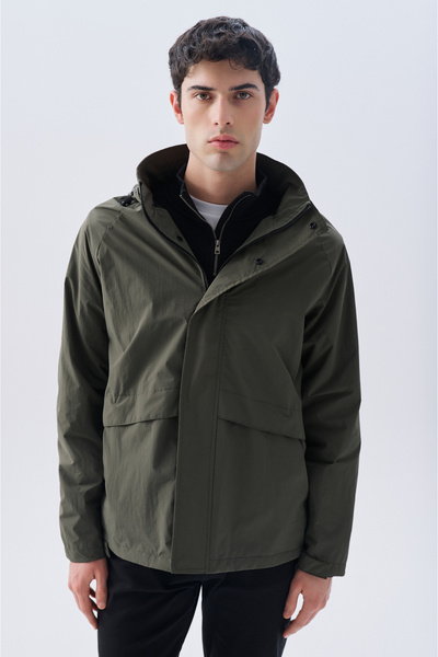 Mudo Hidden Hooded Coat Jacket