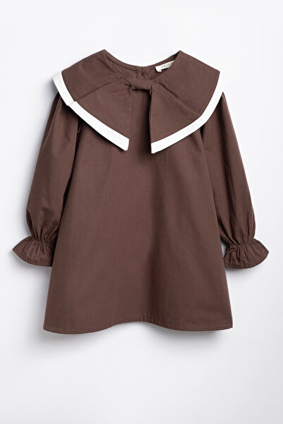 Vauva Kız Çocuk Elbise Geniş Yakalı Bayramlık Elbise