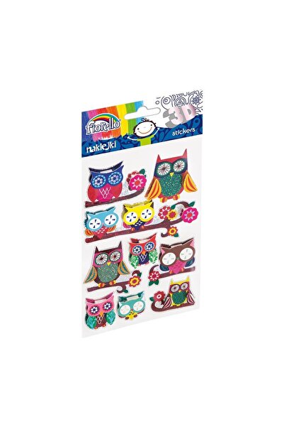 Fiorello Stickers owls, 25-100mm, 3D with glitter, Fiorello, GR-NP015 / 170-2469