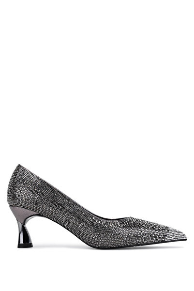 Tamer Tanca Women's Faux Leather Anthracite Heeled Shoes