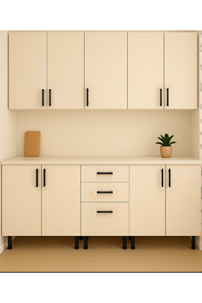 BRC Kitchen 200 cm glossy cream mdf