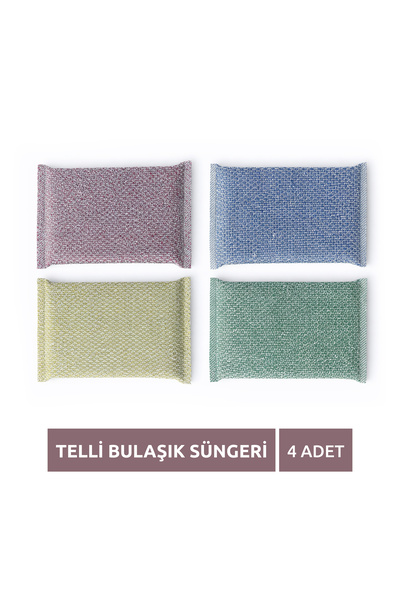 mycleanvibe Telli Bulaşık Süngeri - 4 Adet