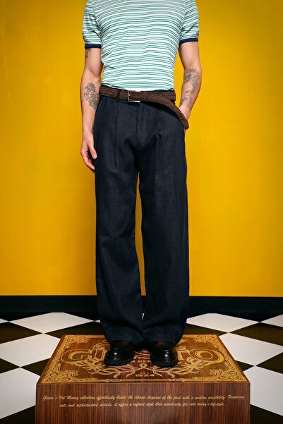 Hiccup Pantaloni GIESTO din in, croială regulată, cu buzunare, drepți