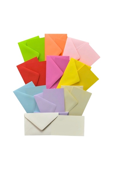 Colorarte Envelope + card Fantasia, 5 intense colors and 5 pastel colors, 90x...