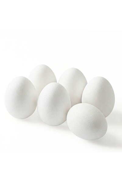 Colorarte Δημιουργικά αξεσουάρ - πολυστυρένιο - αυγό, ασπράδι, 6,5cm, σετ 6 τ...
