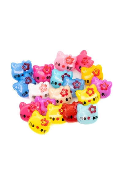 Colorarte Accesorii creatie - nasturi pisici plastic, diverse culori, 15mm, s...