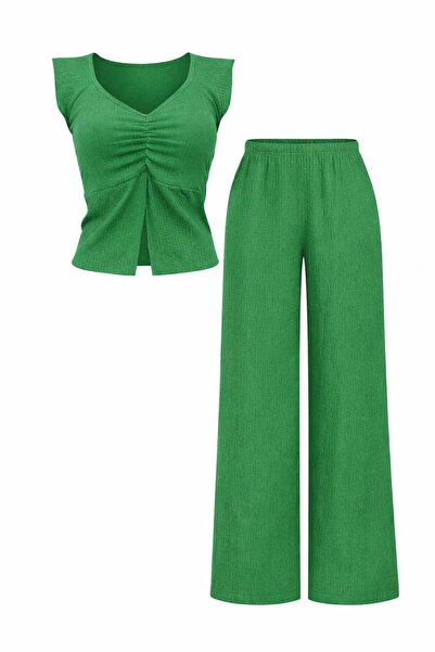 CASUALSTYLE Women's V-Neck Pants Set