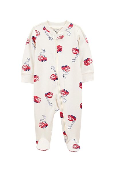 Carter's Carters Erkek Bebek Araba Figürlü Uyku Tulumu Krem