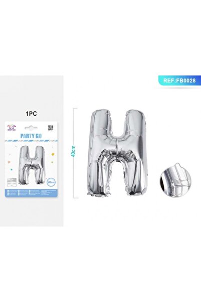 MC Micostore Balon din folie PartyGo litera H, 40cm, argintiu, FB0028