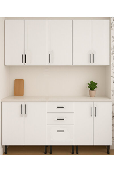 BRC Bucatarie 200 cm mdf lucios alb