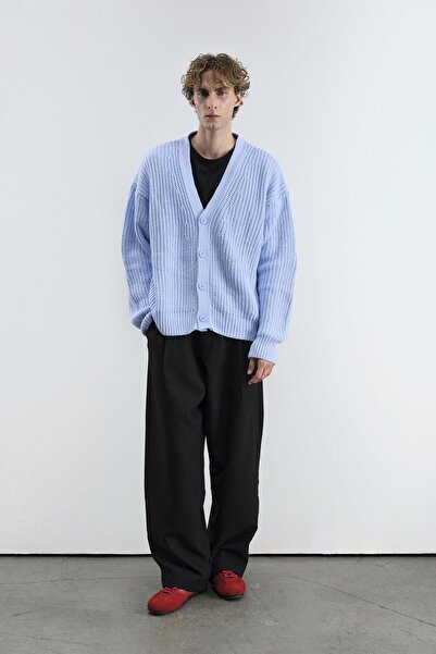 Hiccup GIESTO Oversized Ribbed V-Neck Cardigan