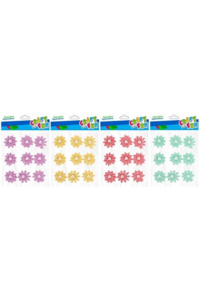Craft with Fun Abtibilduri - flori, diverse culori, set 9 buc, Craft with Fun...