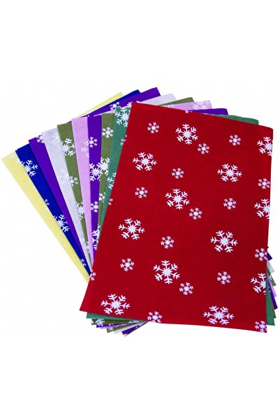 Colorarte Φύλλα από τσόχα A4 - νιφάδες χιονιού, 1mm, σετ 10 φύλλων,