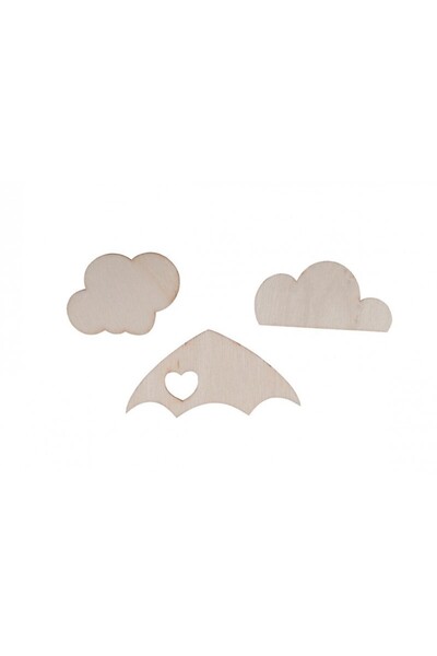 Colorarte Accesorii creatie - lemn - mixt nori / umbrela, set 20 buc,