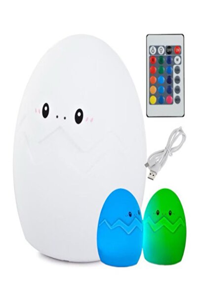 ROVERIM Lampa de veghe LED in forma de ou din silicon, lumina RGB reglabila c...