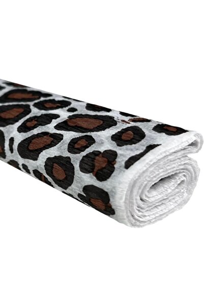 Colorarte Hartie creponata D67, 50x200cm, alb cu pete negre-maro, model pante...