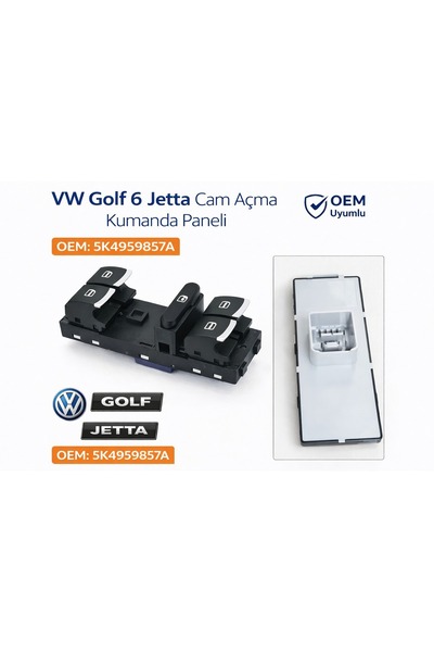 MITOYO VW Golf 6 Jetta Cam Açma Düğmesi Paneli 5K4959857A Sürücü Kapısı 4’lü ...