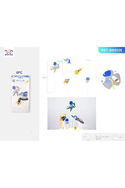 MC Micostore PartyGo birthday banners, space print, BN0028, set of 6 pieces