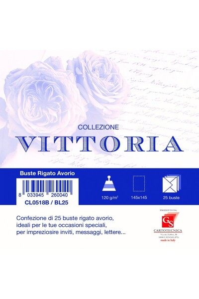 Colorarte Plic color pentru invitatie Vittoria, ivory, 120g/mp, 145x145mm, se...