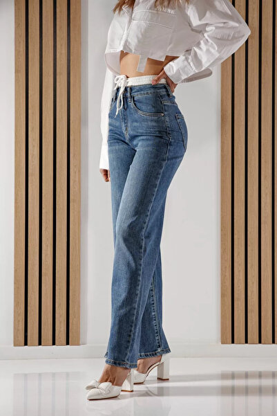 Zaira Γυναικείο τζιν με φαρδιά μπατζάκια Ali Μπλε #A1362 - 30