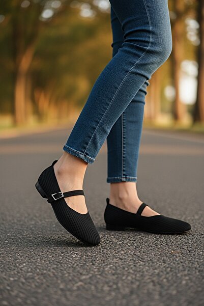 KAFKASLAR AYAKKABI Belted Ballet Model Tricot Daily Home and Outdoor Women's ...