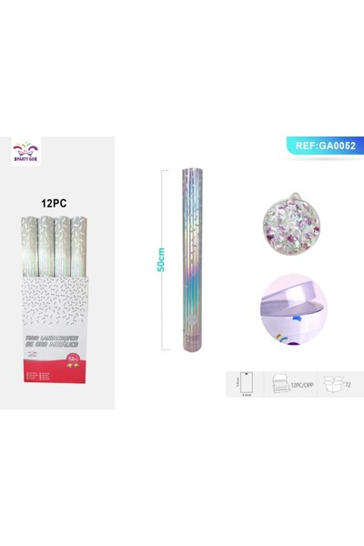 MC Micostore PartyGo confetti cannon, 50cm, silver, GA0052