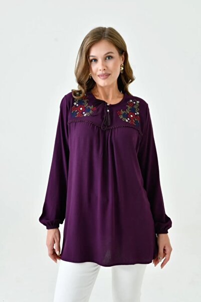 LİFERA Embroidered Shile Cloth Blouse