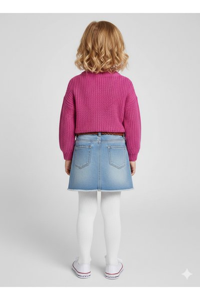 CLOUDY WEAR&DESİGN Girl's Crew Neck Thessaloniki Knit Sweater (Ages 2-13)