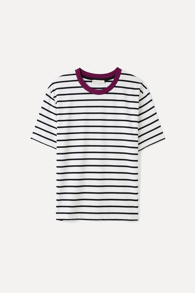 Mudo ÇİZGİLİ OVERSIZE BİSİKLET YAKA T-SHIRT