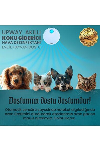 UpWay Akıllı Koku Giderici Ozon Cihazı - Banyo, Mutfak ve Evcil Hayvan Alanları