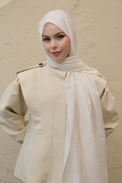 efdal şal eşarp Monogram Pattern Naia Cotton Shawl