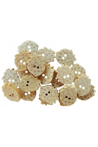 Colorarte Creative accessories wood strawberry buttons, , set of 20 pieces,