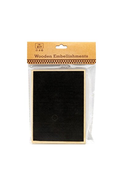Colorarte Creative accessories wood rectangular board, black, 14x11cm, with h...