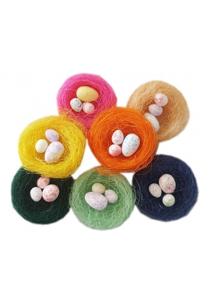 Colorarte Creative accessories sisal, nest, with 2 eggs,