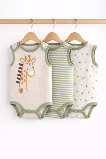 Victor and Jane Baby Boys Sleeveless Interactive Printed Bodysuits – Pack of 3