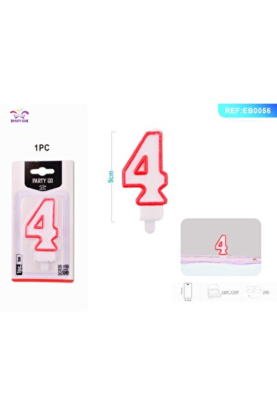 MC Micostore Κεριά γενεθλίων για φιγούρα partygo 4, 7cm, κόκκινα, eb0056