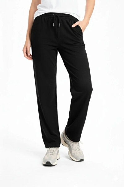 BLACK MODBLACK Women's Flat-Legged, Elastic Waist, Drawstring, Casual Sports ...