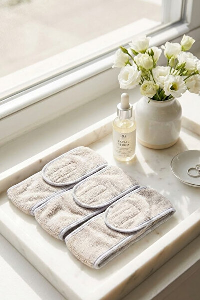 Valmia Home Set of 3 Adjustable Velcro Towel Headbands - 100% Cotton Makeup, ...