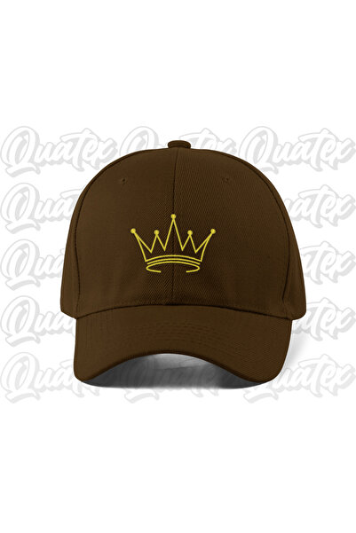 QUATEX Crown Embroidered Hat - Brown Color 100% Cotton Gabardine Unisex Model...