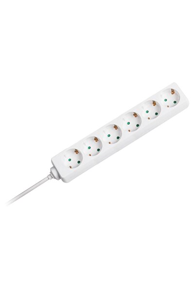 OEM Prelungitor 6 prize 1.5m 3G1.5mm2 alb V-TAC SKU-8760