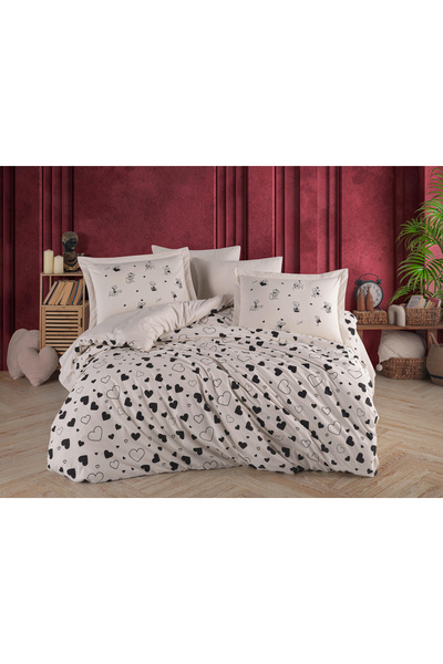 Hobby In de pat din poplin de bumbac 2 persoane - Venus Siyah