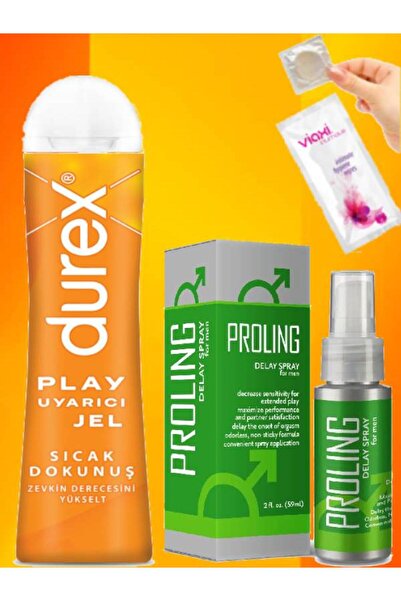Durex Play Sıcak Dokunuş Uyarıcı Jel Proling Erkeklere Zaman Sprey 59 ml+Prez...